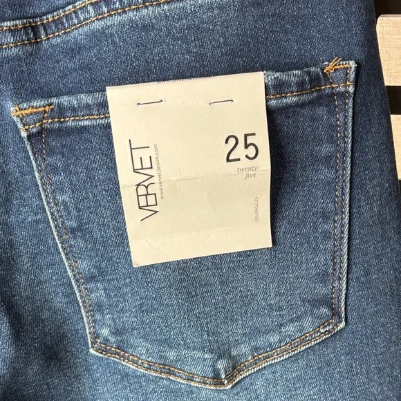 👖VERVET Flying Monkey High Rise Mom Jeans Size 25 Distressed Knee Cuffed NWT👖 - Picture 7 of 15